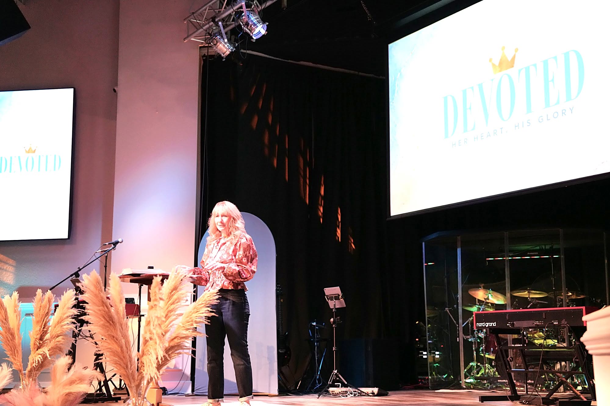 Judy speaking at the Devoted women's conference